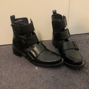Black buckle booties size 8